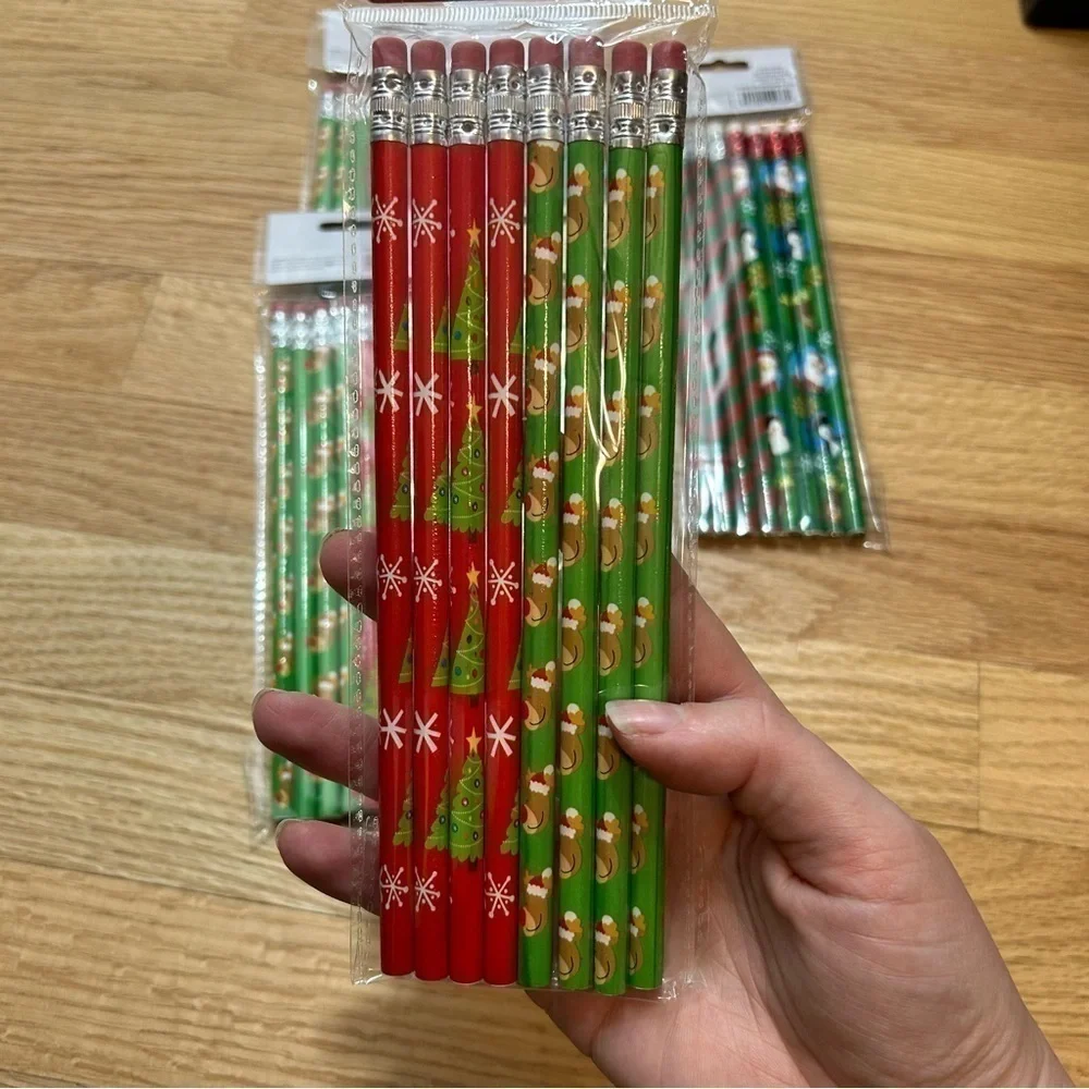 Wood Pencil Bundle 64 in Total NEW Holiday Christmas Class Gift Teacher Stocking